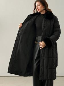 Cappotto lungo da donna con collo a sbuffo lungo lungo da donna giacca trapuntata Cappotto <span class=keywords><strong>Piumino</strong></span> - Product Image 3