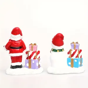 Nhà Máy Bán Hàng Trực Tiếp Giáng Sinh Mini Nhựa Thủ Công Bức Tượng Santa Claus, <span class=keywords><strong>Snowman</strong></span> Gấu, Micro Cảnh Giáng Sinh Trang Trí - Product Image 3