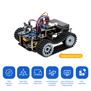 Acebott STEM giáo dục Tank Robot Car Set thông minh tự làm lập trình mã hóa với hướng dẫn ESP32 Wifi App Kit cho robot Đối với Arduino - Product Image 3