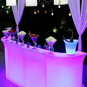 Mobili da bancone da bar portatili in plastica a Led/bar mobile a led dritto bancone da bar moderno con luce a led portatile impermeabile in vendita