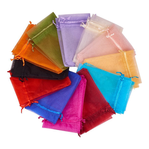 Custom Printed Large <b>Wedding</b> Organza Drawstring Tea Shoe Bag Elegant Organza Pouch Packaging Material - Product Image 1