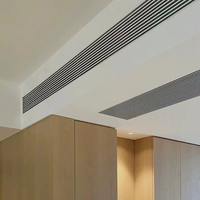 Grille de ventilation moderne carrée en aluminium et acier inoxydable pour système CVC extérieur, avec filtre de sortie et retour d'air en plastique pour sous-sol