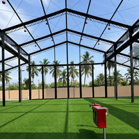 Tente murale en verre transparent, structure événementielle commerciale en aluminium pour mariages de luxe, lieux extérieurs et événements privés