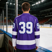 Maillot de hockey sur glace unisexe sublimé en polyester, séchage rapide, respirant, logo d'équipe personnalisable, position avant, uniforme de hockey sur glace
