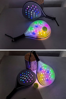 Raquette de padel lumineuse, ensemble de tennis de plage, jeu de raquettes de pop-tennis qui brillent dans le noir pour les sports nocturnes en famille dans la cour