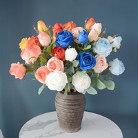 Fleurs artificielles, nouvelle conception, vente chaude, fleurs décoratives de mariage à longue tige unique, roses artificielles