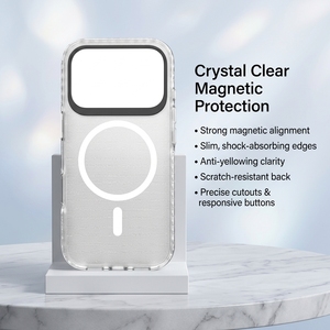 Étui de protection magnétique transparent en TPU pour 17 Pro Max/16/15, ne jaunit pas, accessoires de téléphone portable pressés à chaud - Product Image 3