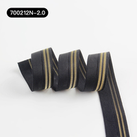 Vente directe fabricant en gros Sangle élastique en nylon à double ourlet doré pour sous-vêtements et bretelles, confortable et pliable