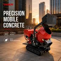 Malaxeur sur chenilles hydraulique VOER, moteur Briggs & Stratton 13,5 CV, haute capacité de charge, auto-déchargeant, pour la construction B2B