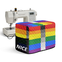 Housse de machine à coudre matelassée en polyester, motif arc-en-ciel gay personnalisé, anti-poussière, pour machine à coudre domestique