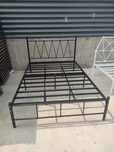 Steel <b>Single</b> Iron <b>Bed</b> Frame Foldable Metal Tier Coated Pipe <b>Bed</b> Frame Bedroom Dormitory Hotel School Home-Available King Double - Product Image 4