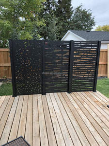 Paravent d'intimité en métal découpé au laser DFLaser avec panneaux en aluminium gravés CNC – Panneau de séparation découpé au laser - Product Image 3