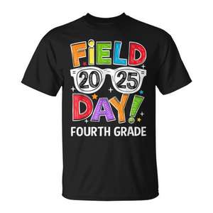 Camiseta para el Día del Campo de Juegos de Cuarto Grado 2025, Ropa para Maestros y Estudiantes para Eventos Divertidos - Product Image 1