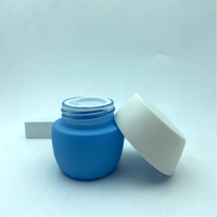 Pot en verre cosmétique 30g 50g à épaule large et fond étroit, avec couvercle trapézoïdal, couleur personnalisée