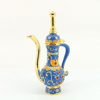 Boîte à bijoux décorative en forme de théière QIFU / Lampe d'Aladdin tendance en alliage d'étain, émail cristal, boîte cadeau (QF3891)