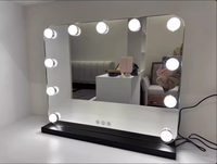 Miroir de maquillage LED de table personnalisé en gros, miroir de maquillage style Hollywood à commande tactile pour la maison et le salon