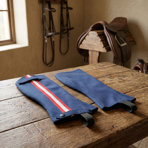 Primo Equine - Medias Pierneras Inglesas Personalizables de Cuero Genuino Azul para Montar a Caballo, Accesorios Ecuestres Hechos en Pakistán para Hombre - Product Image 3