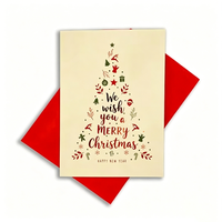 Carte de vœux personnalisée en papier imprimé aquarelle, carte de vœux de Noël, carte de vœux de Nouvel An, carte de vœux saisonnière pour la célébration des fêtes d'hiver