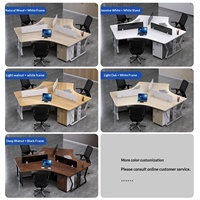 BGZ-237X Bureau de personnel multi-postes, table de travail créative, mobilier de bureau moderne et simple pour employés, forme irrégulière