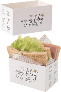 Maßgefertigte Papierbox Premium Biologisch Abbaubare Hamburger-Brot-Sandwich Recycelbare Kuchen-Gebäck-Verpackung Sushi Takeaway Lebensmittelverpackung - Product Image 2