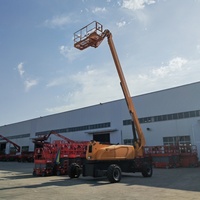 Plateforme élévatrice articulée hydraulique portable sur remorque, certifiée CE ISO, 12m 14m, type nacelle tractable