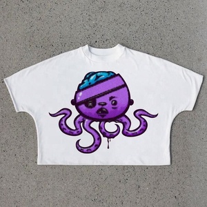 Vente en gros de t-shirt pour homme vintage recadrée, délavé à l'acide, coupe carrée, surdimensionné, poids lourd, 100% coton, impression numérique - Product Image 5