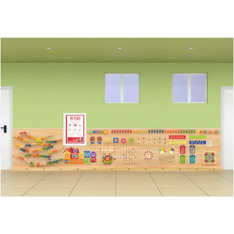 Montessori mainan sains pendidikan anak, set permainan dalam ruangan menyenangkan kayu dengan bentuk geometris