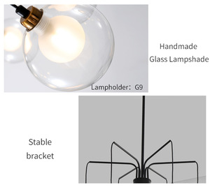 A mano in vetro paralume nordic soggiorno personalizzato lampadario modern living room lampada a sospensione da soffitto luci - Product Image 3