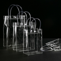 Sacs de fête de mariage et d'anniversaire personnalisés avec logo OEM, en PVC transparent, imperméables, réutilisables, avec fermeture à bouton