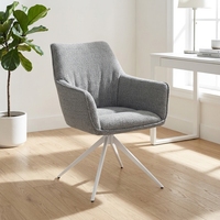 Fauteuil pivotant enveloppant Boucl avec dossier en coquille, hauteur réglable, design moderne, chaise de salle à manger pour la maison ou le bureau (DC-5050)