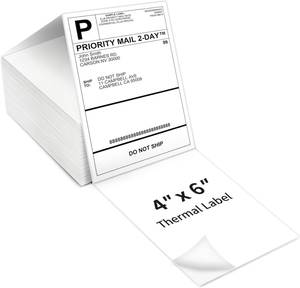 High-quality waterproof and oil-resistant 100x150mm (4x6 inch) direct thermal shipping label rolls for packaging. - Product Image 1