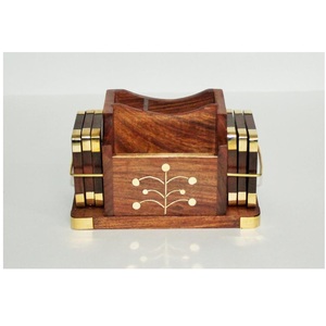 Indian Supplier Handmade <b>Wooden</b> Coaster <b>Set</b> For Coffee <b>Tea</b> Cups Table Protection And Home Decor Available At Best Market Price - Product Image 1