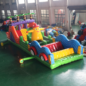 Parcours d'obstacles gonflable JUNAO, <span class=keywords><strong>barrière</strong></span> <span class=keywords><strong>de</strong></span> jeu sur terre, utilisation commerciale, PVC écologique, technologie <span class=keywords><strong>de</strong></span> double couture, 10 personnes - Product Image 3