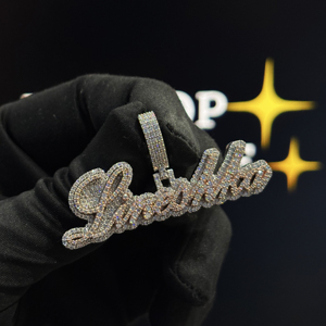 จี้ห้อยคอแบบกำหนดเองสไตล์ฮิปฮอป HIPHOP SPARKLE P88 เงินแท้ 925 ประดับเพชรโมอิสซาไนต์ VVS ชุบทอง 18K พร้อมจี้รูปหัวใจสองชั้น - Product Image 1
