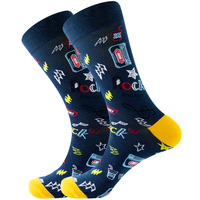 Chaussettes fantaisie imprimées en gros, couleurs assorties, motif floral tendance, chaussettes en coton doux pour usage quotidien