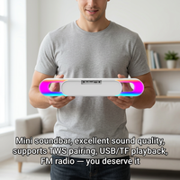 Haut-parleur audio portable personnalisé 16W avec logo, mini barre de son sans fil pour ordinateur portable, petite taille, basses puissantes, barre de son avec lecture USB