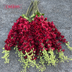 DC126 Décoration florale géante en soie, <span class=keywords><strong>Delphinium</strong></span> rouge foncé, tige de fleur artificielle, Jacinthe 120CM, Fleurs de <span class=keywords><strong>Delphinium</strong></span> - Product Image 4