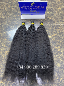 Cabello a granel Rizado Recto Color negro Doble dibujado Cabello humano de un solo donante Cabello vietnamita sin procesar - Product Image 3