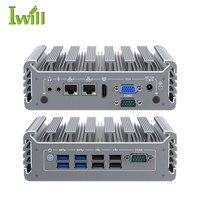 Iwill N342F I5 7287U 7360U Mini PC Tanpa Kipas DDR4 2RJ45 LAN VGA HD 4USB3.0 4USB2.0 2COM RS232 Mic PC Kotak Industri