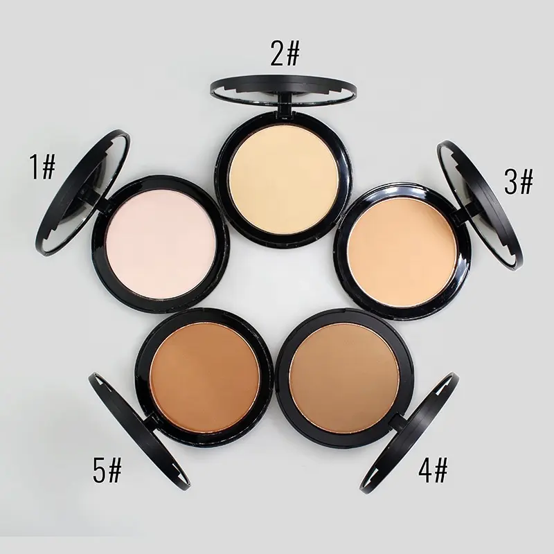 Hoge Kwaliteit Spf 50 Veganistische Waterdichte Olie-Controle Make-Up Private Label Shimmer Make-Up Compact Geperst Gezicht Setting Poeder