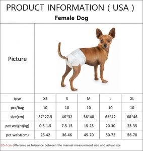 (XS/S/M/L/XL, 10 pièces) Couches jetables de grande taille pour femelles chiennes, chiens de grande taille, couches douces de haute qualité pour animaux de compagnie, culottes d'apprentissage pour chiens - Product Image 5