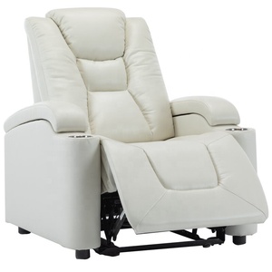 Poltrona Reclinabile Elettrica in Vera Pelle JKY per <span class=keywords><strong>Home</strong></span> Theater e Cinema con Tavolino e Portabicchieri - Product Image 1