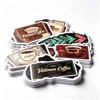 Autocollants Haoxuan pour cafetière à filtre, en PVC blanc, motifs urbains, couleurs vintage, finition mate, UV sélectif, imperméables, découpés à la forme