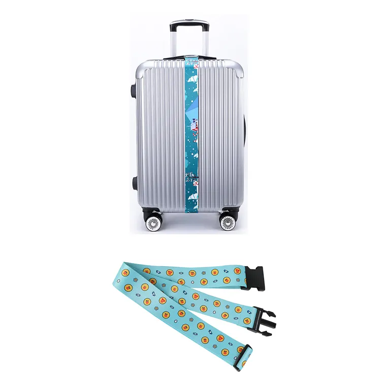 Cinto de mala de poliéster para bagagem, cinta suave ajustável de poliéster para bagagem em estoque
