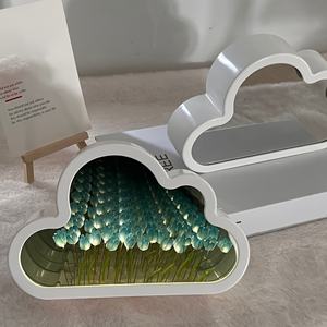 Decorazione creativa per la casa fatta a mano a mano tulipano nuvola fiore lampada romantica a LED tulipano specchio luce notturna per camera da letto ragazze regalo - Product Image 5