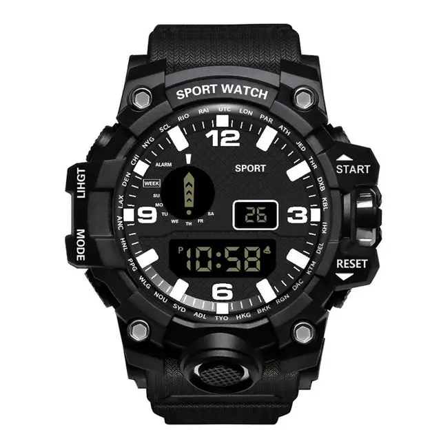 HONHX FN70 Digital Outdoor Electronic Watches Sports Wristwatch Men Silicone Watch