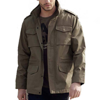 Jaket Blazer Pria Fashion Katun Tebal Berkualitas Tinggi Desain Multi Kantong OEM Kustom