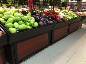 Présentoir à Fruits et Légumes Personnalisé XINDE pour Supermarché, Étalage en Acier et Bois, Conception de Stand à Fruits - Product Image 4