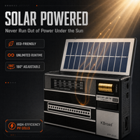 Haut-parleur solaire sans fil, radio d'urgence haute sensibilité, USB/TF/AUX/FM, charge par énergie solaire, lampe torche, radio portable