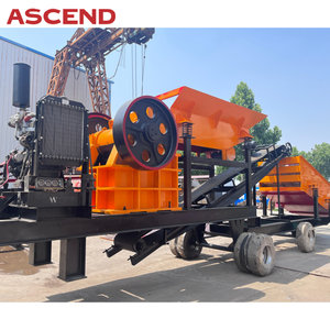 Простая в перемещении мобильная щековая дробилка PE300x500 PE400x600 30 40 50 т/ч для дробления каменной породы в горнодобывающем карьере в Танзания Судан - Product Image 3